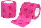 GSHLLO 6 Rolls 5cm x 4.5m Breathable Heart Bandages Cute Self Adhesive Bandages Sport Cohesive Bandage Wrap Elastic Athletic Tape Stretch Sticky Bandage Rolls for Wrist Ankle