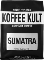 Koffee Kult Sumatra Coffee Beans Dark Roast - Indonesian Fresh Roasted Coffee Beans (Whole Bean, 12oz)