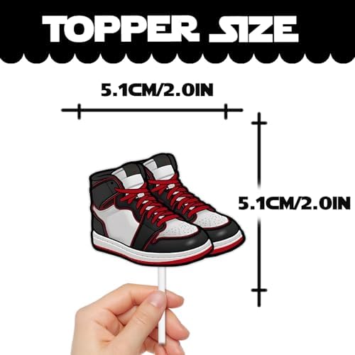 36pcs Sports Skateboard Dessert Cupcake Topper Pick for Sports Shoes Theme Decor Supplies Boys Girls Happy Birthday Party Decorations