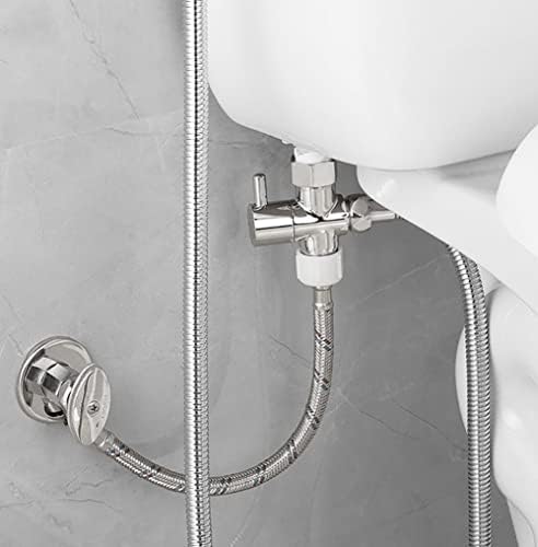 Bidet T Adapter with Shut off Valve,Metal T Valve for Bidet 7/8” X 7/8” X 1/2”or 3/8”,Tee Connector Bidet Attachment for Toilet