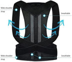 S-2XL Plus Size Posture Corrector for Men and Women Back Posture Brace Back Lumbar Clavicle Support Adjustable Posture Trainer Stop Slouching and Hunching (Black M)
