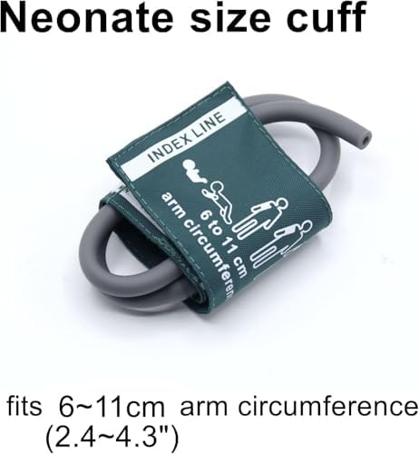 Skmeditec Nylon NIBP Cuff Single Tube for Neonate 6-11cm, Reusable Replacement Blood Pressure Cuff, No BP Connector