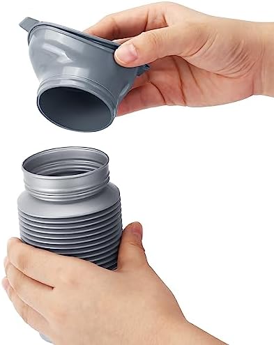 Portable Urinal for Men Women, Spill Proof Travel Emergency Urinal Bottle, Leak-Proof Collapsible Urinals, Personal Car Pee Bottle for Camping, Road Trips, Drivers, Seniors, Kids