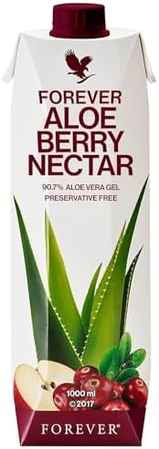 Forever Living - Aloe Berry Nectar, 90.7% Pure Aloe Vera Gel with Cranberries and Apples, No Added Preservatives, 1L (Pack of 1)