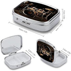Square Pill Box,Drum Set Medicine Pill Case,Two-Compartment Pill Box,Portable Pill Organizer for Purse Or Pocket