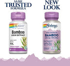 SOLARAY Bamboo Silica Supplement for Men & Women - Bamboo Stem Extract Capsules for Skin, Hair, & Nails, 600 mg per Serving, Herbal Support for Collagen Production, Vegan - 60 Veg Cap Ct
