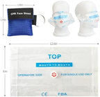 30 Counts CPR Pocket Mask Keychain, CPR Face Shield with One Way Valve Breathing Barrier for First Aid or CPR Training, AED Training(Three Colors)