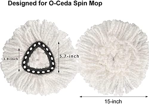 10-Pack Spin Mop Replacement Heads, 100% Microfiber Spin Mop Refills Heads,360°Micro Replacement Mop Head for Easy House Cleaning Floor Mopping,White