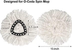 10-Pack Spin Mop Replacement Heads, 100% Microfiber Spin Mop Refills Heads,360°Micro Replacement Mop Head for Easy House Cleaning Floor Mopping,White