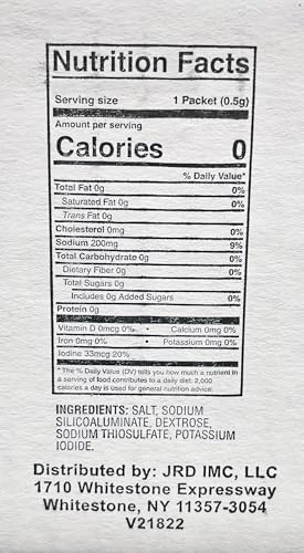 Chef's Quality Individual Salt Packets - Portable Salt Packets - OU-Kosher (1000 Salt Packets)