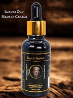 Imperial Oud Beard Oil for Men – Premium Grooming Oil with Argan, Jojoba & Almond – Softens Beard, Non-Greasy, Deeply Nourishing – Luxurious Oud Scent – 30ml – Made in Canada