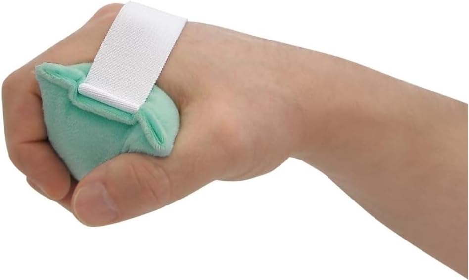 NYOrtho Hand Contracture Cushion 5" x 2.5" - 2-Pack Palm Grips for Stroke Recovery & Orthopedic Support - Latex-Free, Odor-Control, Sweat-Resistant, Machine Washable Palm Protector with Elastic Strap
