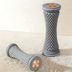 1PC Grey Foot Massage Roller with Speed Control - Textured Surface for Deep Tissue Relief, Ideal for Yoga & Fitness Enthusiasts Home Workouts