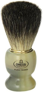 Omega 63171 Stripey 100% Pure Badger Shaving Brush with Stand