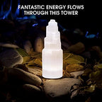 Himalayan Glow WBM Selenite Tower Skyscraper 10cm, Natural Home Decoration & Meditation Crystal Selenite Stone -3 PCS Selenite Lamp, (Pack of 3), White