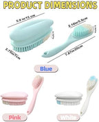 2 Pack Soft Bristle Cleaning Scrub Brush Laundry Brush Scrubber Brush for Clothes, Carpet and Fabric Stain Removal, Scrubbing Brush with Ergonomic Handle (Blue)