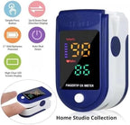 Finger Pulse Oximeter Larger Display Blood Oxygen Monitor with Batteries and Lanyard Included Fingertip Pulse Oximeter Color: Navy Blue