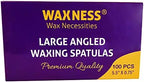 Waxness Wooden Waxing Spatulas 100 Pcs – Angled Applicator Sticks for Body & Precision Waxing, Disposable Birchwood – Professional Use