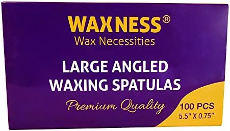 Waxness Wooden Waxing Spatulas 100 Pcs – Angled Applicator Sticks for Body & Precision Waxing, Disposable Birchwood – Professional Use
