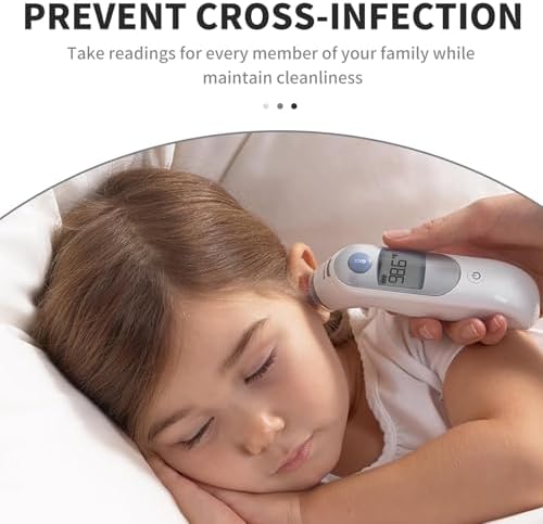 120 Counts Thermometer Ear Covers, Ear Thermometer Probe Covers, Lens Filters/Refill Caps for All Braun Ear Themometer Models, BPA Free Digital Disposable Ear Thermometer Covers