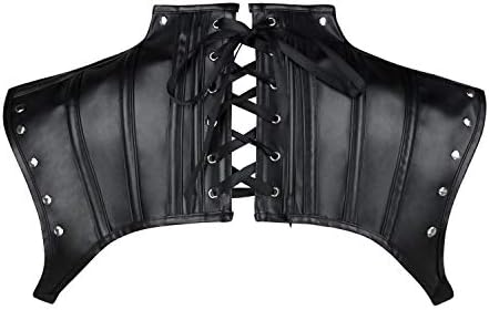 Charmian Women's Steampunk Gothic Leather Costume Shoulder Jacket Shrug Armor