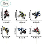 MEFENG 18Pcs Dirt Bike Cupcake Toppers - Extreme Motocross Cupcake Decorations - Happy Birthday Cake Picks for Motorcycle Lover - Dirt Bike Party Decorations