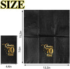 200 Pcs 50th/60th/70th Birthday Napkins Cheer to 50/60/70 Years Disposable Black and Gold Dinner Party Napkin for Men Women Anniversary Decoration(70th Birthday)