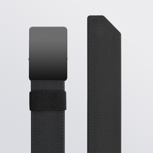 Belt Men, Work Belts for Mens, Holeless Adjustable Canvas Web Cloth Fabric Belts, Casual Dress Business Belt