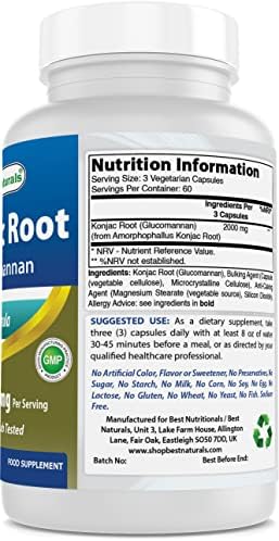 Best Naturals Konjac Glucomannan Root 2000 mg & Chromium Picolinate 200 mcg