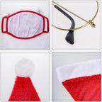 choyaxo Santa Costume Accessory Including Christmas Hat Face Mask glasses for Men Women Christmas Cosplay Dress up