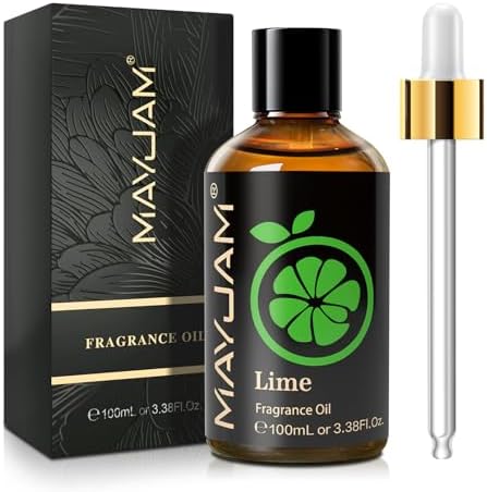 MAYJAM 100ML/3.38FL.OZ Lime Fragrance Oils with Glass Dropper, Essential Oils for Diffusers, Long Lasting Scented Oils for Soap Candle Making