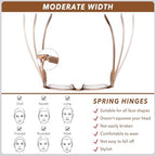 OPTOFENDY Bifocal Reading Glasses for Women, Blue Light Blocking Computer Readers with Spring Hinges, Retro Square Frame