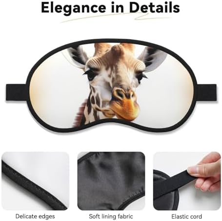 Cute Giraffe Sleep Mask for Women Girls Men Soft Comfortable Eye Mask with Adjustable Strap Blackout Eye Sleep Shade Cover for Travel Yoga Nap Shift Work