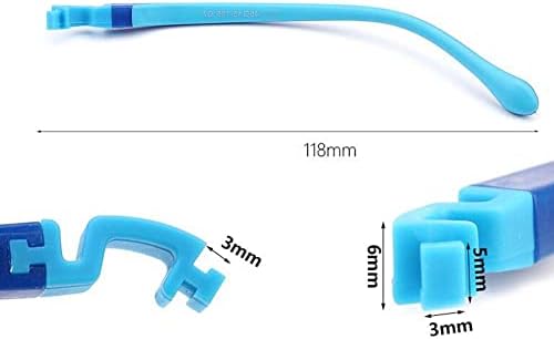 Eyeglass TemplesEyeglasses Replacement Temple,Arm Frame Repair Glasses Accessories,1 Pair Detachable Silicone Kids Eyeglass Temples Arms Universal Bayonet Type Screwless Glasses Replacement Temple,Gre