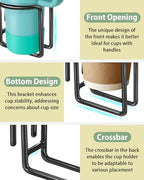 Kevenal Shopping Cart Cup Holder, Hanging Cup Holder for Shopping Carts, Black, Stainless Steel