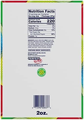 Airheads Xtremes Belts, Rainbow Berry Flavor, Easter Candy, Easter Basket Essentials Stuffers for Kids and Adults, Chewy, 2 Ounces (18-Pack)