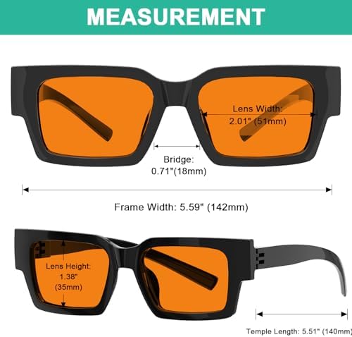 Eyekepper Blue Light Blocking Glasses Men Women Orange Tinted for Computer Gaming, Sleep Better and Reduce Eyestrain Black