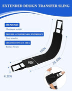 SPRING SEAON Transfer Sling - Essential Transfer Belt Lifting Strap for Elderly and Disabled with Mobility Aids- Lift Assist Gait Belts for Seniors for Home, Hospital, Nursing Care (Black)