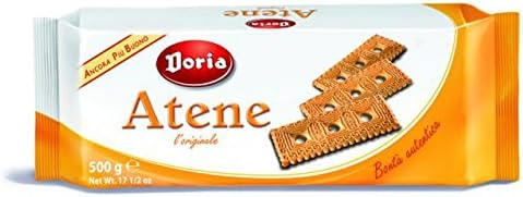 Doria: "ATENE" shortbread biscuits - 17.63 Oz (500g) Pack of 2 [ Italian Import ]