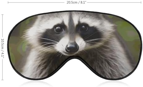 Sleep Mask for Men Women Cute Raccoon Eye Mask for Sleeping Comfortable Blindfold Eye Cover with Adjustable Strap for Travel Yoga Nap Shift Work