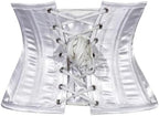 Daisy corsets Women's Daisy Corsets Womens White Satin Mini Cincher Underbust Corset Waist Cincher Busk Closure & Plus Size
