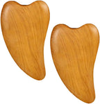 EXCEART Wooden Scraping Massage Tool 3.93 Inch Facial Scraping Plate 2 Pack Lightweight Portable Natural Wood for Skin Care Muscle Relaxation
