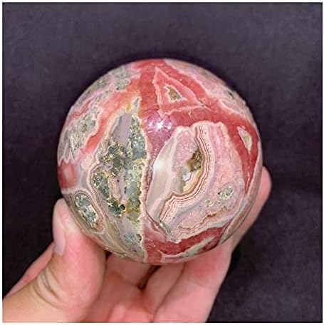 Health & Household 1pc Natural Crystals Rhodochrosite Quartz Sphere Crystal Ball Energy Healing Stones Room Home Aquarium Decoration Accessories (Size : 6-6.5cm)
