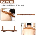 Guasha Wood Stick Tools Wooden Therapy Scraping Lymphatic Drainage Massager, Double Row 34 Beads Point Treatment Gua Sha Tools for Back Leg, Anti-Cellulite and Pain Relief(Two Row,34 Beads)