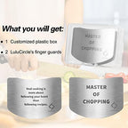 Finger Guards for Cutting, Stainless Steel 304 Finger Guard for Cutting Food, Finger Protectors, Finger Protector, Avoid Hurting when Slicing and Dicing, Black 2 Pieces