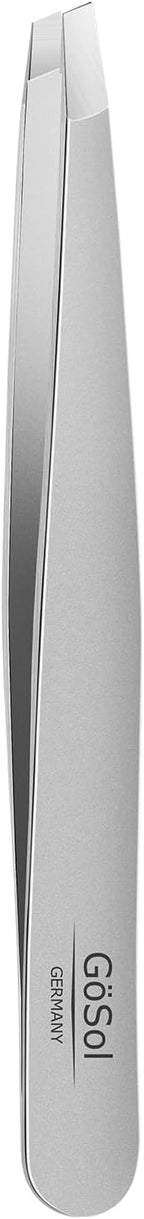 Tweezers for Eyebrows, Professional Slant Tweezers for Women & Men, Precision Stainless Steel Facial Hair Removal Tweezers, Ingrown Hair Plucker