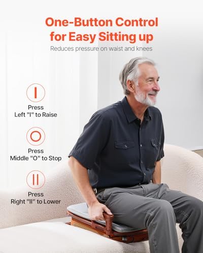 VEVOR Electric Seat Assist Lifting Cushion, 200lb Capacity, up to 34° Chair Lift Assist Device, with One-Button Control & Dual Power Options, Portable Lifting Seat with Carry Handle, for Sofa Bed Car