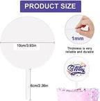 Clear Acrylic Cake Toppers, 15 PCS Blank Acrylic Cake Topper Round DIY Birthday Cake Toppers Personalized Cake Cupcake Toppers Blanks for Custom Wedding Anniversary Birthday Graduation Cake Decoration