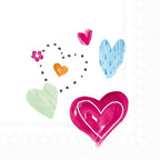 IHR Ideal Home Range Cocktail Napkins Disposable 3-Ply Paper Party Napkin Pack, 5" x 5", Joyful Love, 20-Count