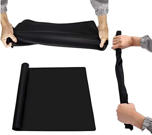 23.6'' by 15.7''Flexible Silicone Placemat Non Slip Waterproof Heat Resistant Dinner Table Black 1PCS